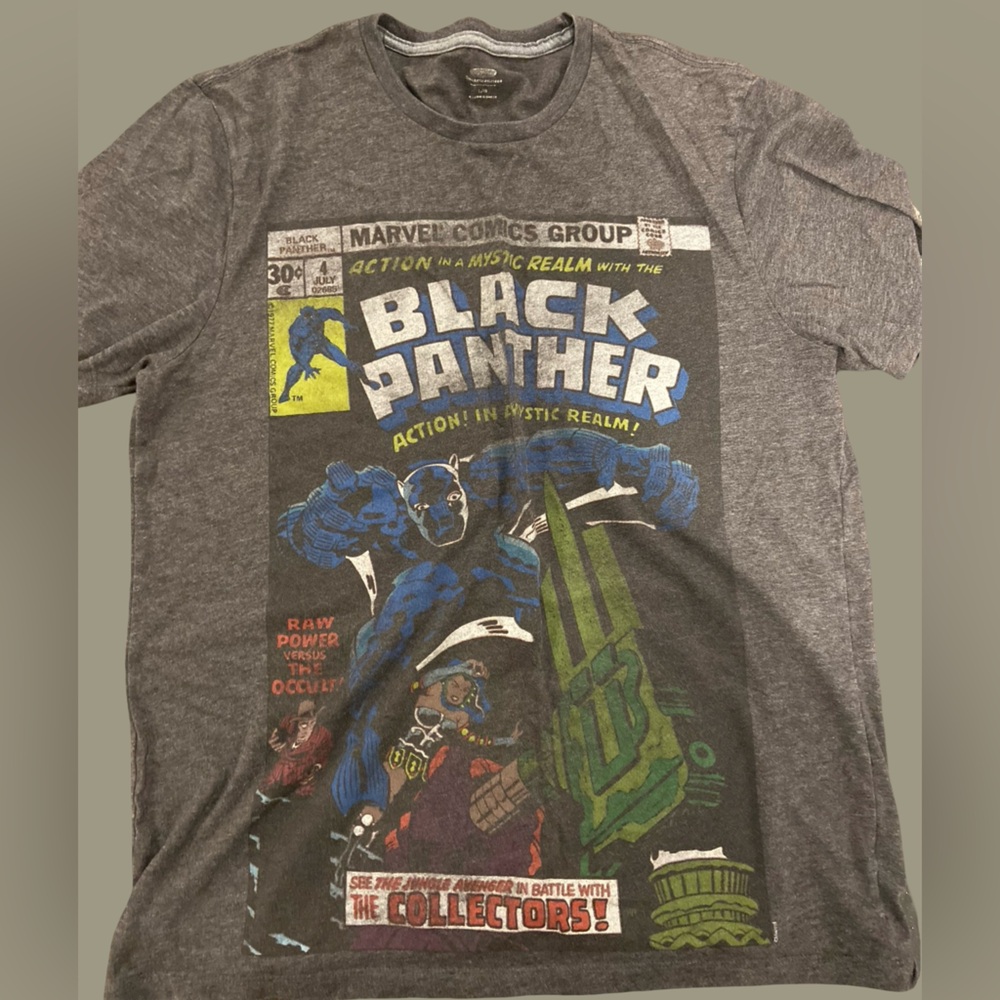 Marvel Black Panther Comic Gray T-Shirt